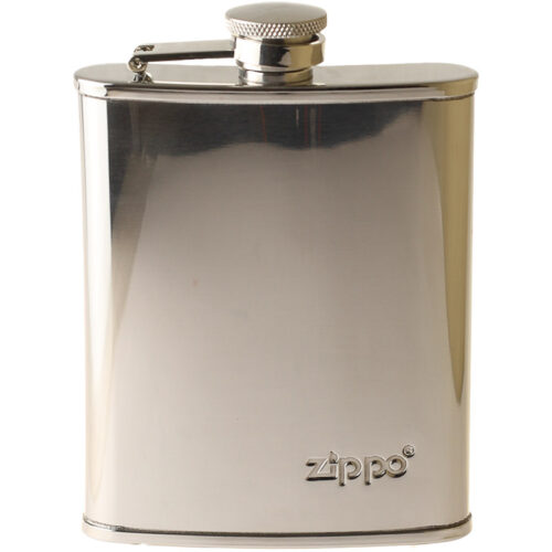 Chrome zakfles van Zippo. Ook wel heupfles of planvink genoemd.