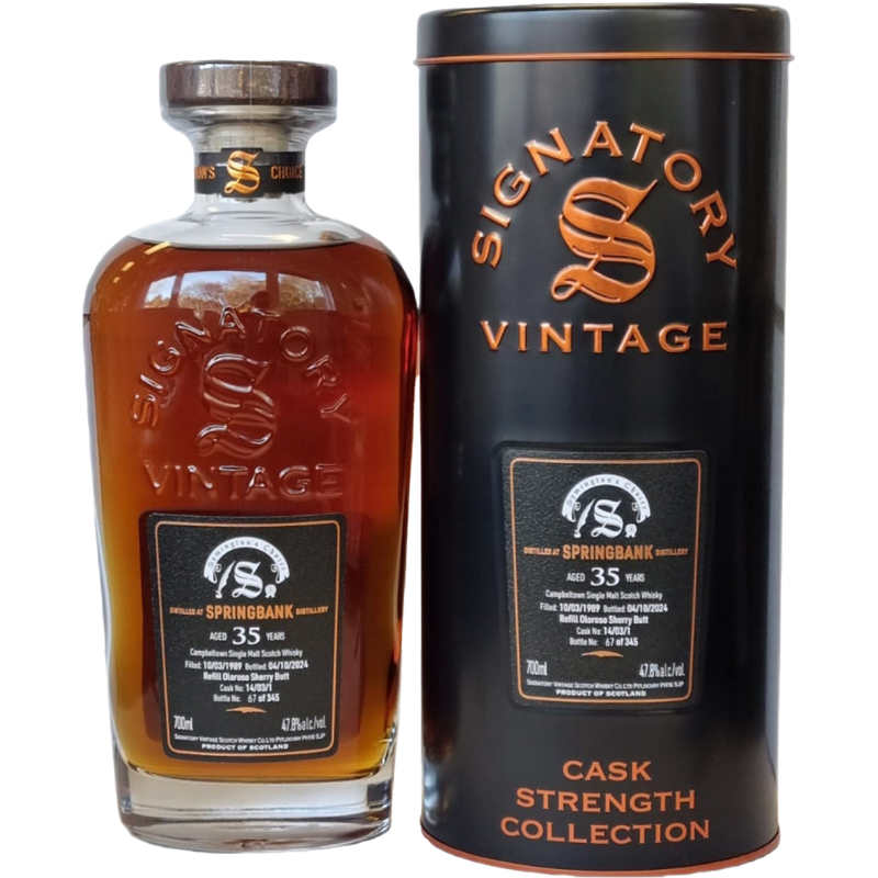 Cask strength Springbank 35 years old signatory vintage 1989