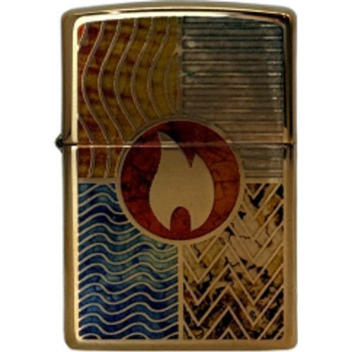 Zippo geometric design high polish gasaansteker
