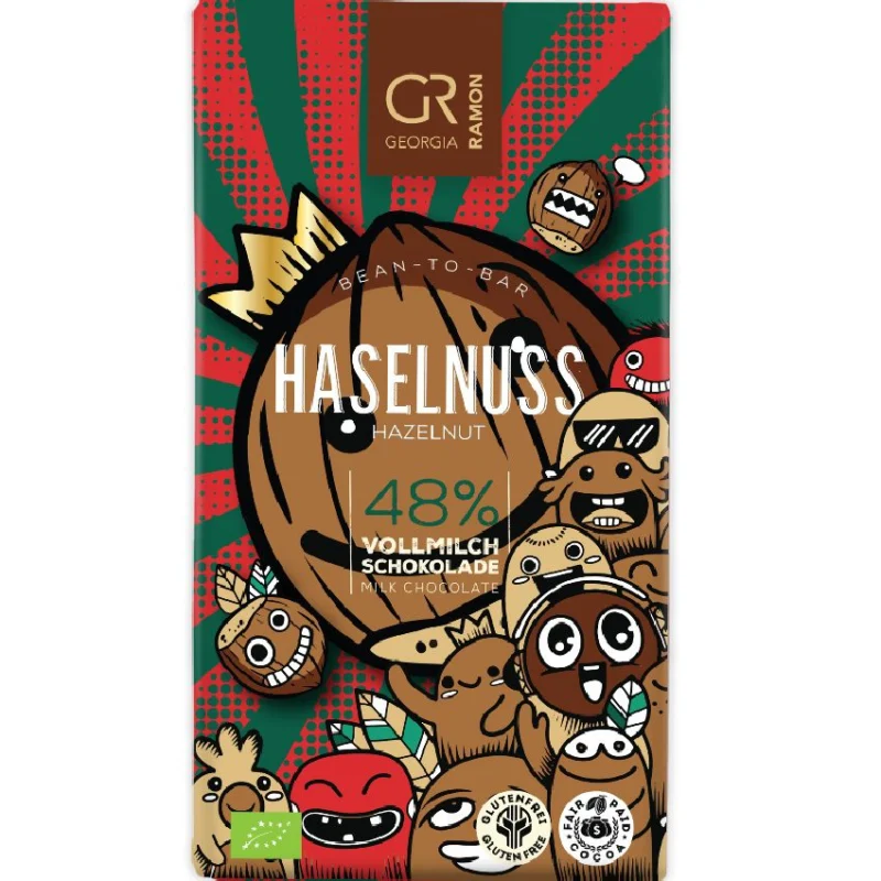 Georgia Ramon hazelnoot-melkchocolade 48% bio