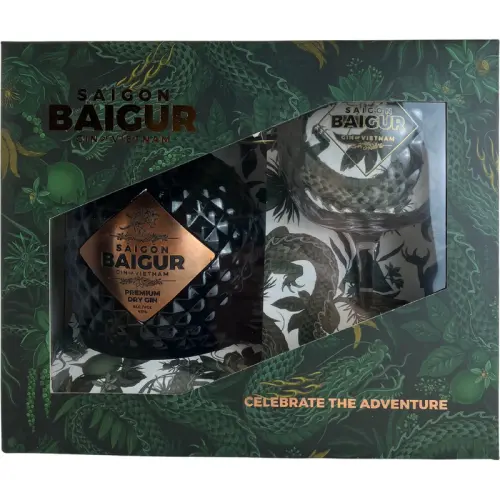 Saigon baigur dry gin 43% gift pack balloon glass