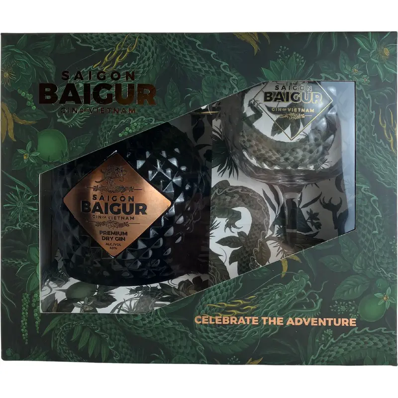 Saigon baigur dry gin 43% gift pack balloon glass
